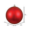 Vickerman 15.75" Red Matte Ball Ornament Image 1