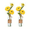 Vickerman 15" Artificial Yellow Camellia in Glass, Pack of 2 Image 2