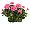 Vickerman 17.5" Artificial Pink Polyester Geranium Bush Image 1