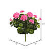 Vickerman 17.5" Artificial Pink Polyester Geranium Bush Image 2