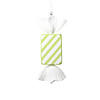 Vickerman 18.5" Green Rectangle Striped Candy Ornament. Image 1