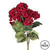Vickerman 18" Artificial Red Geranium Bush, 4 Pack Image 3
