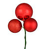Vickerman 18" Red Ball Ornament Christmas Pick, 4 per set Image 1
