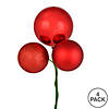 Vickerman 18" Red Ball Ornament Christmas Pick, 4 per set Image 1