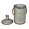 Vickerman 19.5" Rustic Metal Container with Handles Image 1