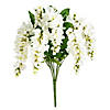 Vickerman 19 " Artificial White Wisteria Bush. Image 1