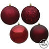 Vickerman 2.4" Burgundy 4-Finish Ball Ornament Assortment, 24 per Box Image 1