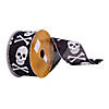 Vickerman 2.5" x 10 Yards Black and White Skull Ribbon Image 1