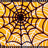 Vickerman 2.5" x 10 Yards Orange and Black Spider Web Ribbon Image 1