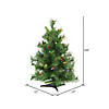 Vickerman 2' Cheyenne Pine Christmas Tree with Multi-Colored LED Lights Image 2