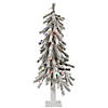 Vickerman 2' Flocked Alpine Artificial Christmas Tree, Multi-Colored LED Dura-Lit lights Image 1