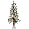 Vickerman 2' Flocked Alpine Christmas Tree with Warm White LED Lights Image 1
