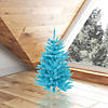 Vickerman 2' Sky Blue Christmas Tree with Teal LED Lights Image 2