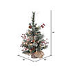 Vickerman 2' Snow Tipped Pine and Berry Christmas Tree with Clear Lights Image 3