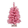 Vickerman 2' x 15" Pink Pine Tree with Pink Lights Image 1