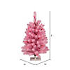 Vickerman 2' x 15" Pink Pine Tree with Pink Lights Image 2