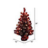Vickerman 2' x 16" Dark Red Tinsel Tree with Clear Lights Image 3