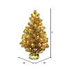 Vickerman 2' x 16" Gold Tinsel Tree with Clear Lights Image 3