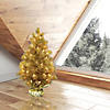 Vickerman 2' x 16" Gold Tinsel Tree with Clear Lights Image 4
