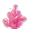 Vickerman 2' x 16" Pink Tinsel Tree with Clear Lights Image 1