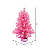 Vickerman 2' x 16" Pink Tinsel Tree with Clear Lights Image 3
