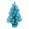 Vickerman 2' x 16" Sky Blue Tinsel Tree with Clear Lights Image 1