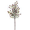 Vickerman 20.5" Artificial Frosted Red Berry Greenery Spray, 3 per bag. Image 1