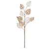 Vickerman 20" Gold Mesh Mulberry Leaf Artificial Christmas Spray. Includes 3 sprays per pack. Image 1