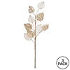 Vickerman 20" Gold Mesh Mulberry Leaf Artificial Christmas Spray. Includes 3 sprays per pack. Image 3