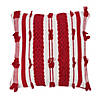 Vickerman 20" x 20" Red and White Stripe Cotton Pillow Image 1
