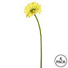 Vickerman 21" Artificial Yellow Gerbera Daisy Stem, 6 per Bag Image 3