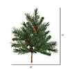 Vickerman 21" Cheyenne Pine Artificial Christmas Spray. Includes 3 sprays per pack. Image 2