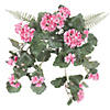 Vickerman 22" Artificial Coral Geranium Hanging Image 1