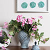 Vickerman 22" Artificial Light Pink Geranium Hanging. Image 1