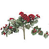 Vickerman 22" Artificial Red Geranium Hanging Bush Image 1