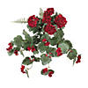 Vickerman 22" Artificial Red Geranium Hanging Bush Image 2
