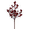 Vickerman 22" Artificial Red Outdoor Weather Resistant Berry Spray, 6 sprays per pack. Image 1