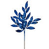 Vickerman 22" Blue Glitter BayLeaf Artificial Christmas Spray. Includes 12 sprays per pack. Image 1