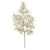 Vickerman 22" Champagne Glitter Lace Holly Leaf Artificial Christmas Spray. Includes 12 sprays per pack. Image 1