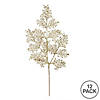 Vickerman 22" Champagne Glitter Lace Holly Leaf Artificial Christmas Spray. Includes 12 sprays per pack. Image 2