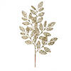 Vickerman 22" Champagne Glitter Loral Leaf Artificial Christmas Spray. Includes 12 sprays per pack. Image 1