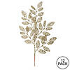 Vickerman 22" Champagne Glitter Loral Leaf Artificial Christmas Spray. Includes 12 sprays per pack. Image 2