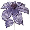 Vickerman 22" Lavender Velvet Glitter Trim Poinsettia, 6 per bag. Image 1