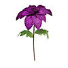 Vickerman 22" Purple Velvet Glitter Trim Poinsettia, 6 per bag. Image 1