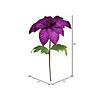 Vickerman 22" Purple Velvet Glitter Trim Poinsettia, 6 per bag. Image 1