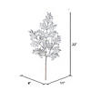 Vickerman 22" Silver Glitter Lace Holly Leaf Artificial Christmas Spray. Includes 12 sprays per pack. Image 1