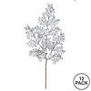 Vickerman 22" Silver Glitter Lace Holly Leaf Artificial Christmas Spray. Includes 12 sprays per pack. Image 2