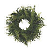 Vickerman 24" Artificial Green Buckler Fern and Grass Wreath Image 1