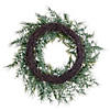 Vickerman 24" Artificial Mixed Fern Cedar Wreath Image 2