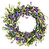 Vickerman 24" Artificial Purple Lilac Wild Flower Wreath Image 1